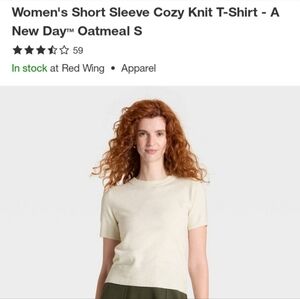 A New Day Cream Knit Short Sleeve Top